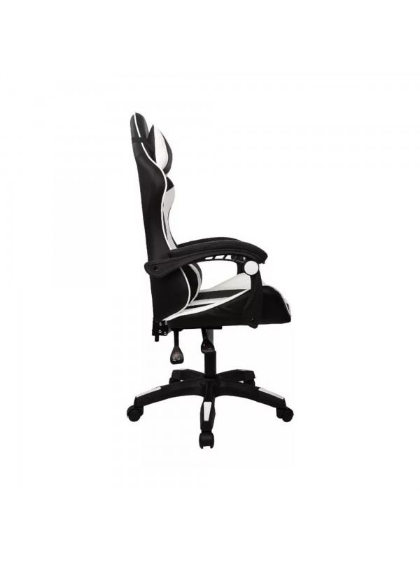 Cadeira Gamer Preta e Branca Reclinável Massageador GAM-004 