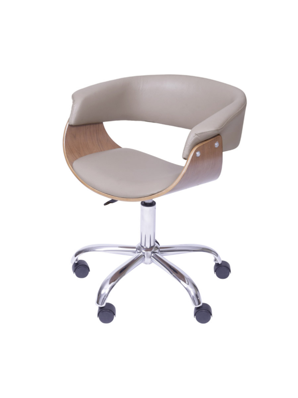 Cadeira Elba Rodízio Madeirada Preta Fendi Café Or 1152