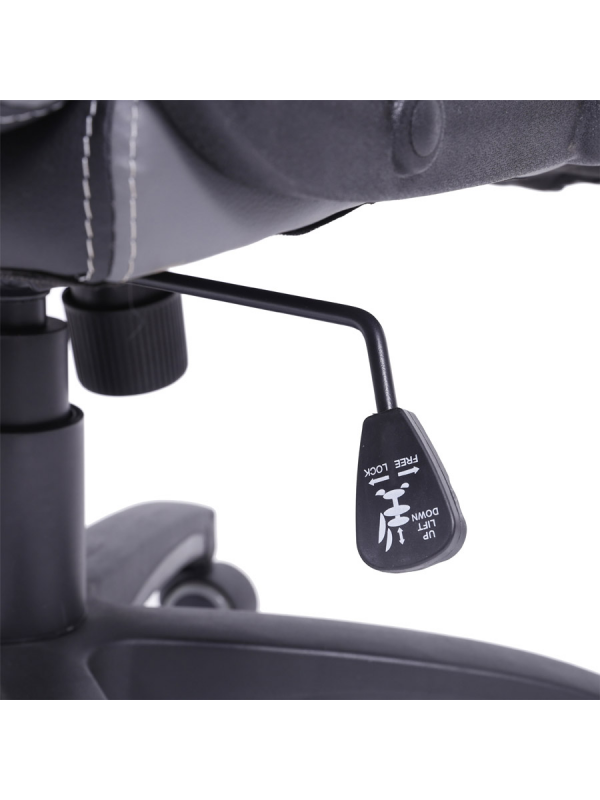 Cadeira Gamer Preta E Azul Em Couro Ecológico Or 3316