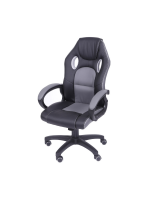 Cadeira Gamer Preta e Cinza em Couro Ecológico Or 3316