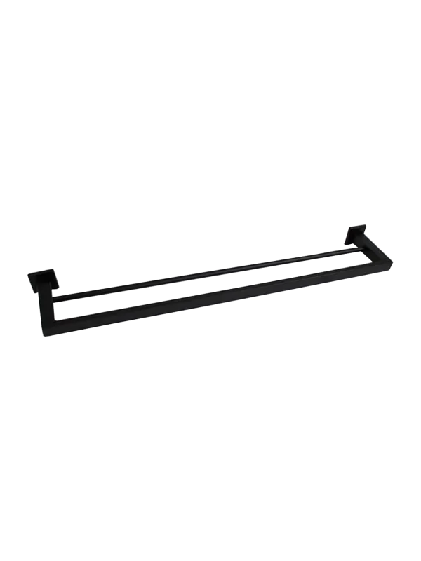 Toalhas Toalheiro Duplo 60cm Quadrada Inox Preto - Gardênia Toalhas Toalheiro Duplo 60cm Quadrada Inox Preto - Gardênia