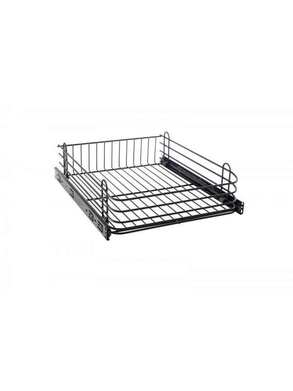 Gaveta Fruteira Deslizante Multiuso Preto Fosco 370x125x465mm Mód 400mm 7250 GTB
