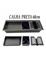 Calha Escorredor Preta Embutir Úmida Inox 60cm Cal-004