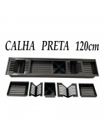 Calha Escorredor Preta Embutir Úmida Inox 120cm CAL-006 