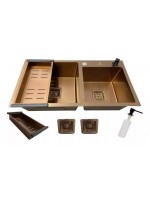 Cuba Gourmet Dupla Aço Inox Rosê 78x43cm Cub-012