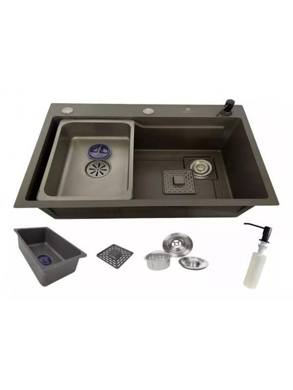 Cuba Gourmet Aço Inox Com Acessórios Grafite 68x45 Cub-013