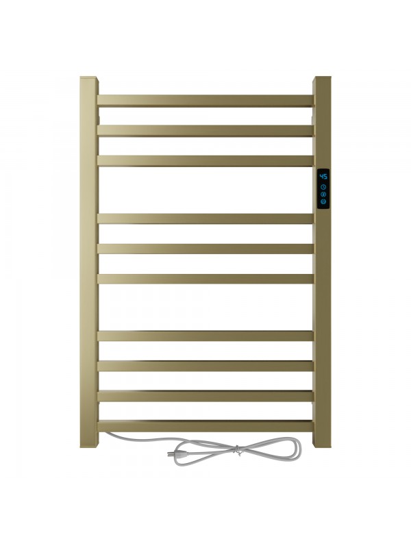Toalheiro Térmico Dourado Escovado Quadrado com Timer - Bivolt - Saída do Fio Lado Esquerdo