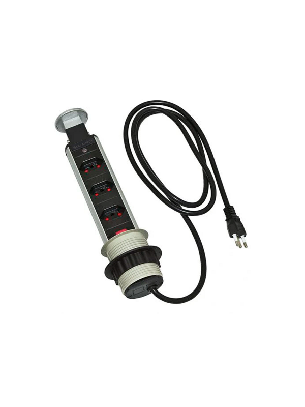 Torre Multiplug Retrátil Com 3 Tomadas  Embutir - Kzi