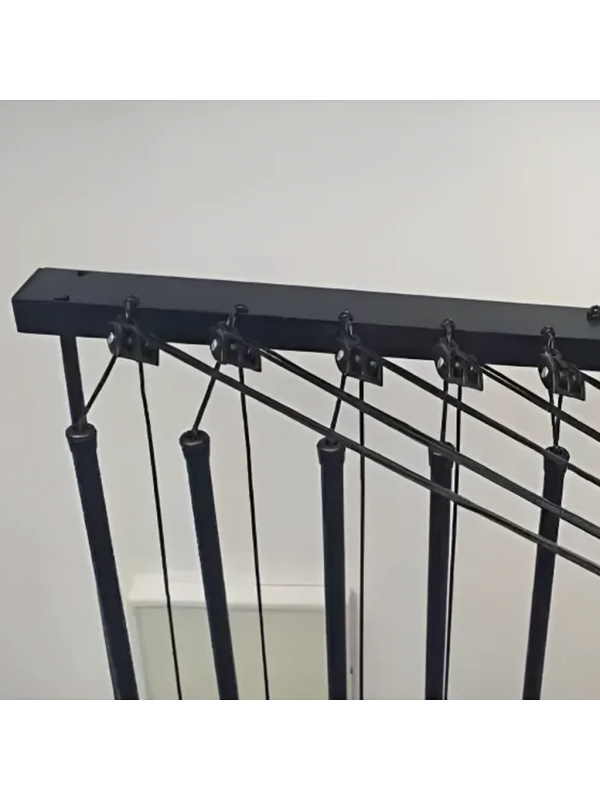 Varal Fixação Parede 10 Varetas Individuais 120cm Preto
