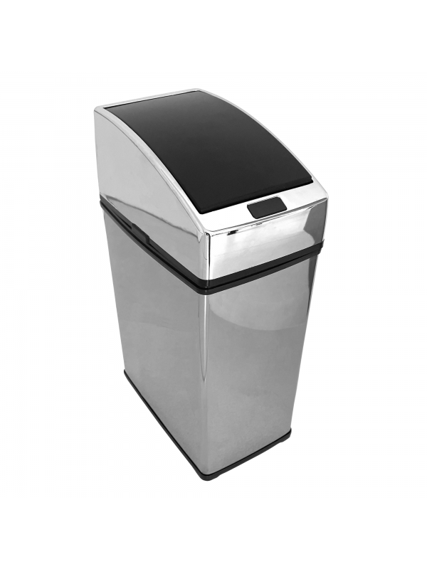 Kit Toalheiro 30cm Lixeira Automática 3L Papeleira Simples Inox Polido