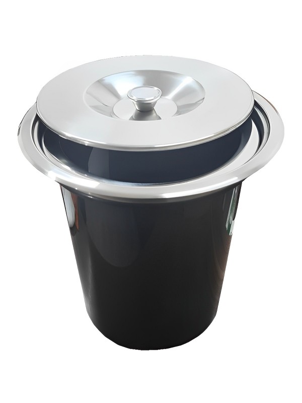 Kit Lixeira Embutir Pia 5l Inox Polido + Dosador Inox Polido
