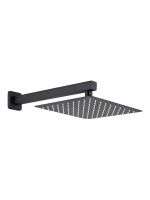 Chuveiro Ducha Quadrada Black Inox 25x25cm com Braço 40cm - Maxforte