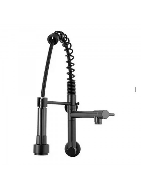 Torneira Cozinha Gourmet De Parede Preta Black Par-002
