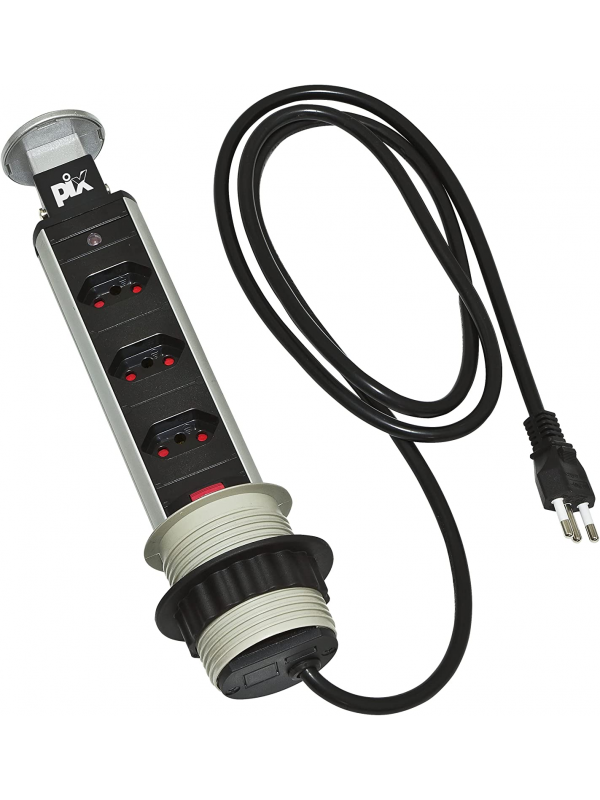 Torre Multiplug Retrátil Com 3 Tomadas