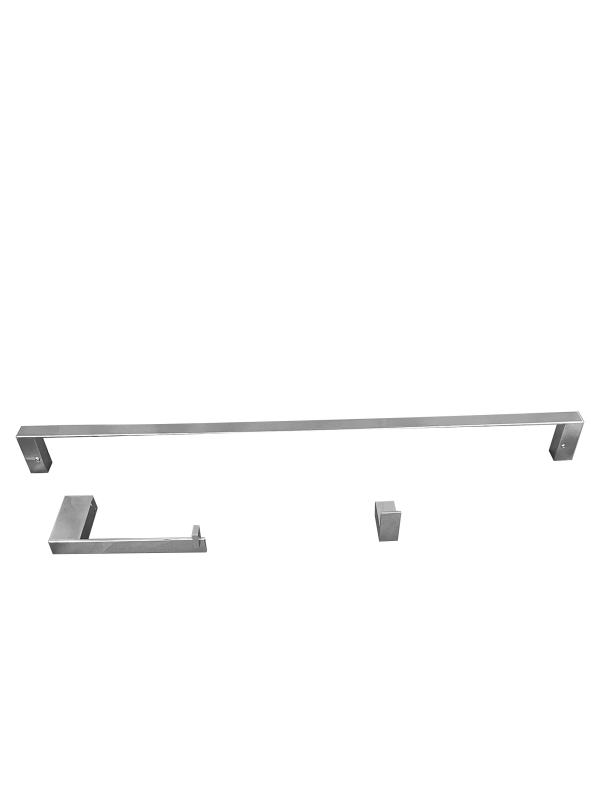 Kit Papeleira Cabide Toalheiro 45cm Slim Trendmetais
