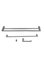 Kit Papeleira Cabide Toalheiro Duplo 60cm Toalheiro 45cm Slim Trendmetais