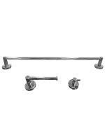 Kit Papeleira Cabide Toalheiro 60cm Redondo Trendmetais