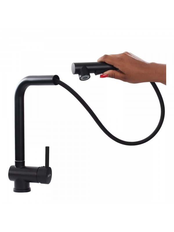 Torneira Gourmet Monocomando Preta Black Extensível Tor-010