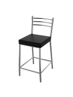 Banqueta Cozinha Cromada Quadrada Turim Baixa 50cm Flape