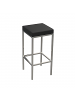 Banqueta Cozinha Cromada Quadrada Berlim Média 60cm Flape