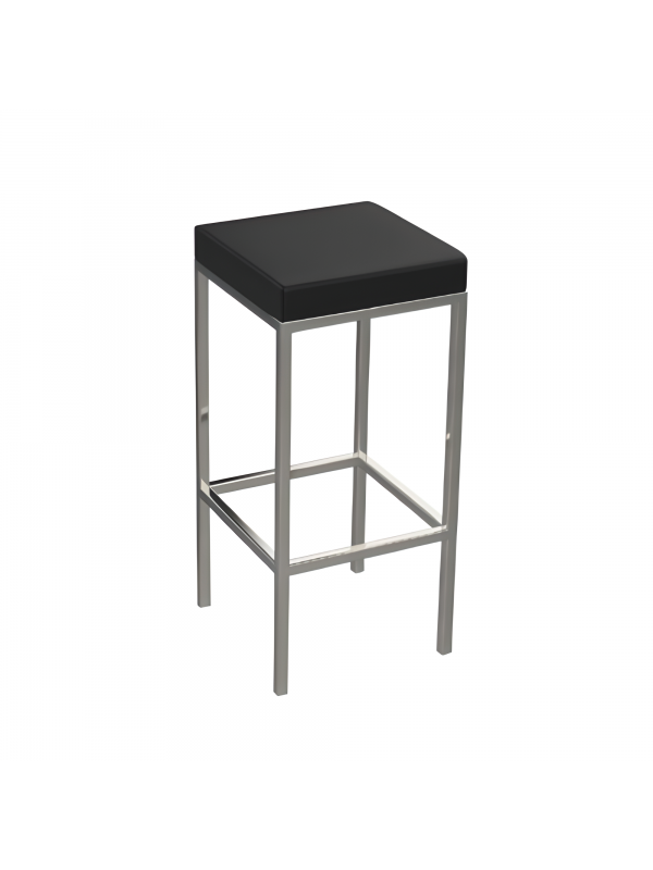 Banqueta Cozinha Cromada Quadrada Berlim Alta 70cm Flape