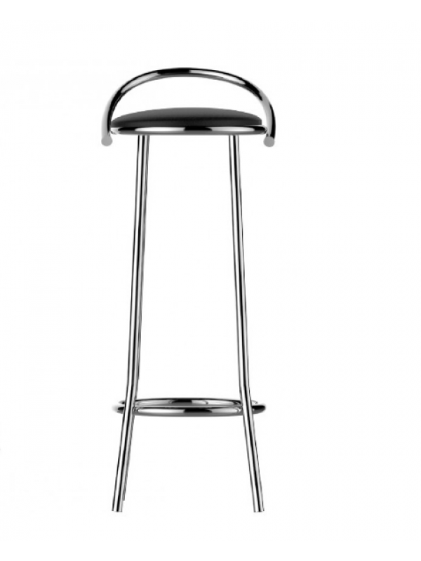Banqueta Cozinha Cromada Redonda Flape Encosto -baixa 50cm
