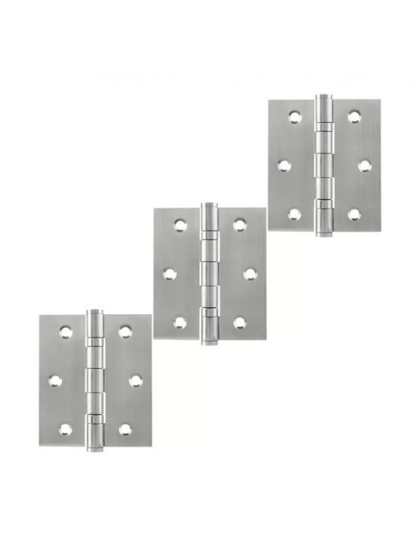 Dobradiça Inox P Porta C/ Rolamento 3½x3 Escovada 3 Unidades