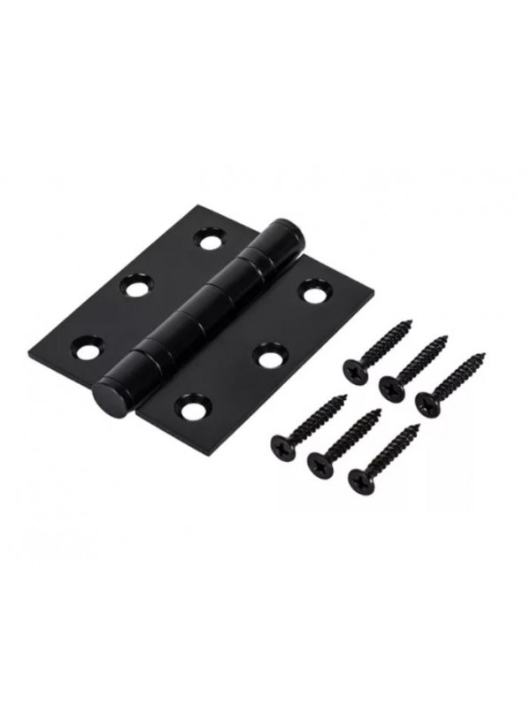 Dobradiça Inox P Porta C/ Rolamento 3½x3 Preto - 3 Unidades