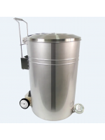 Lixeira Industrial com Rodízio 120 Litros em Inox 304