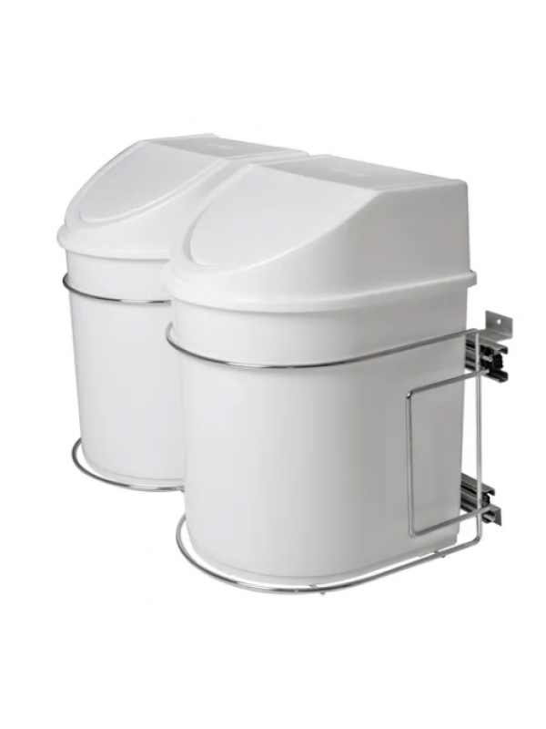Lixeira Deslizante Dupla 12l P/ Cozinha Inox GTB - 7242 Lixeira Deslizante Dupla 12l P/ Cozinha Inox GTB - 7242
