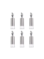Kit 6 Galheteiros Azeite Vinagre Oléo 300ml Vidro e Inox