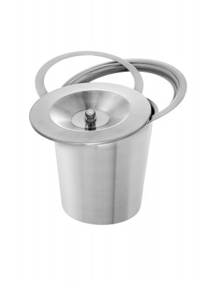 Lixeira de Embutir 5 Litros Inox 304 Escovado e Balde Alumínio
