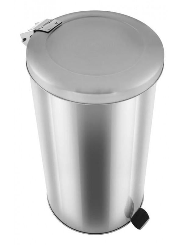 Lixeira Redonda De Pedal Aço Inox 30 Litros 