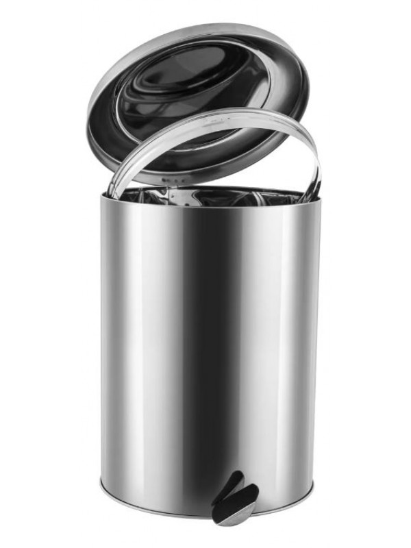 Lixeira Redonda De Pedal Aço Inox 30 Litros 