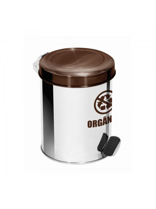 Lixeira com Pedal em Aço Inox para Coleta Seletiva 50 Litros - Veja as cores disponíveis!