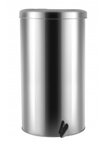 Lixeira Redonda de Pedal com Tampa Inox Escovado 50 Litros - Ecobin