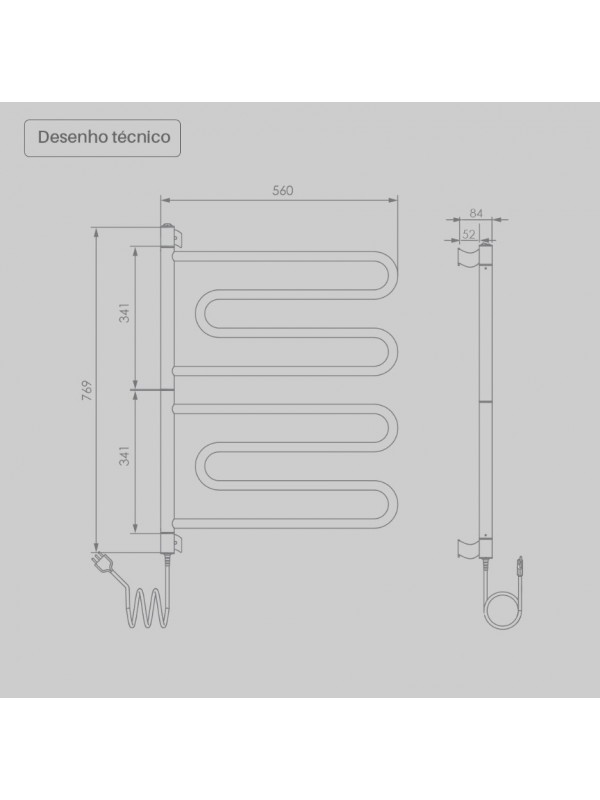 Aquecedor de Toalhas Térmico Nóbile Articulado Branco