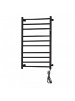 Toalheiro Térmico Grande Redondo Inox Preto com Timer Fio Lado Esquerdo KZI
