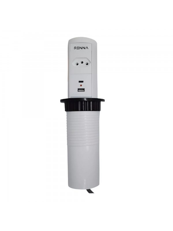 Torre de Tomada Automática 1 Tomada + 2 USB (Branca, Prata ou Preta)