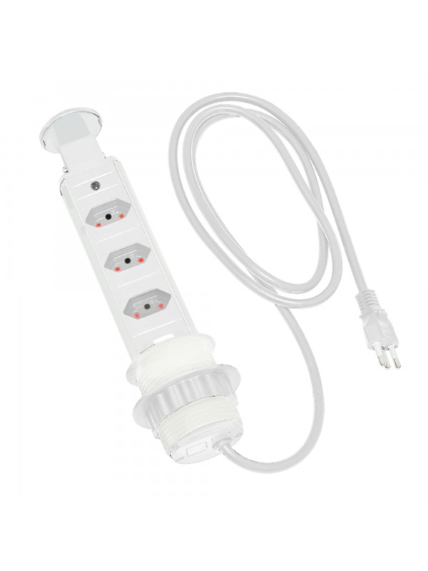 Torre De Tomada Renna Retrátil De Embutir Multiplug Branca