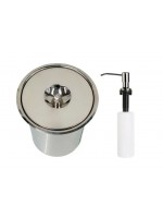 Lixeira Embutir Inox Polido 3 Litros e Dosador de Detergente Inox