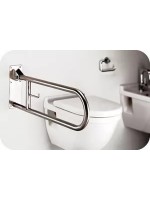 Alca Barra De Apoio Em Inox Articulada Com Porta Papel 60cm