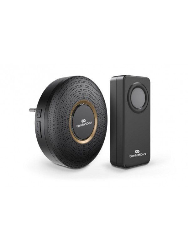Campainha Wireless Sem Fio Preta Bivolt Comfort Door 100mts