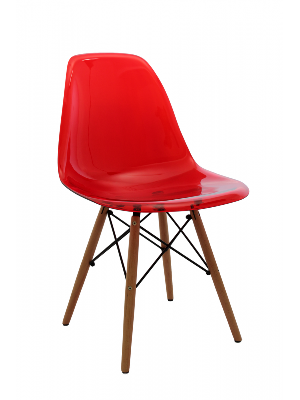 Cadeira Eiffel Policarbonato Base Madeira Or Design 1101 BPC