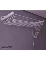 Varal Parede Individual 8 Varetas Alumínio Branco 150cm