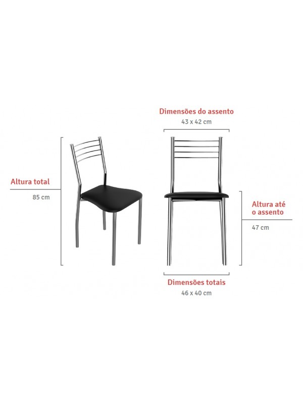 Cadeira Cozinha Cromada Milano - Flape - 1 Unidade
