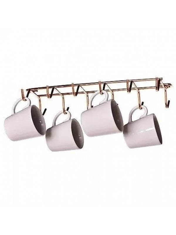 Suporte Porta Xícaras Fixo Cobre 275x30x100mm Jomer 2740
