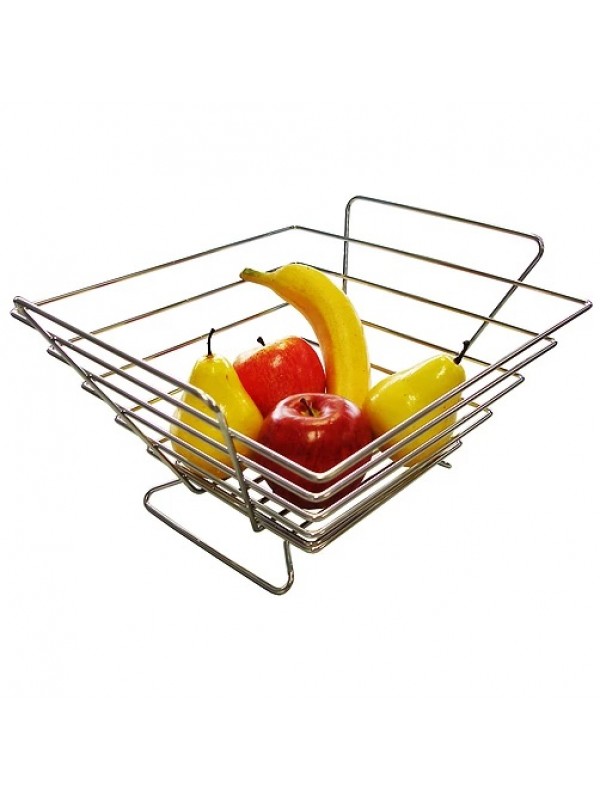 Fruteira Quadrada De Mesa Bancada Cromada Jomer 7401