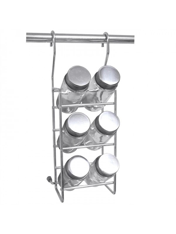 Porta Temperos Condimentos Com 6 Potes Em Vidro Jomer 4561