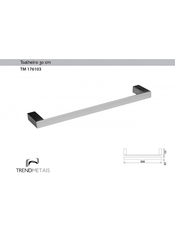 Toalheiro 30cm Latão Banheiro Slim Trendmetais Tm 176103